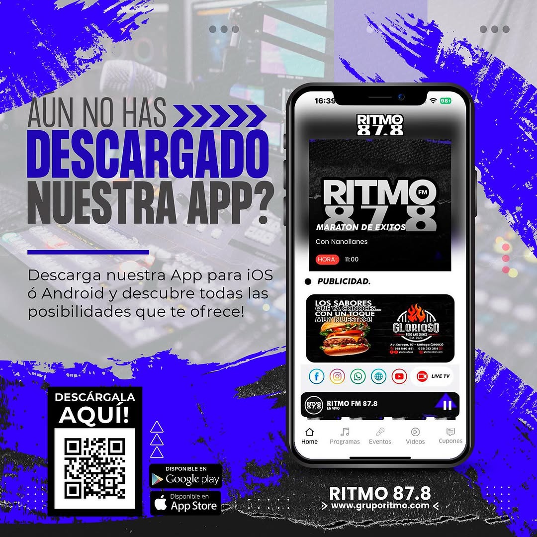 Descarga la nueva APP de Ritmo FM e interactua con nosotros